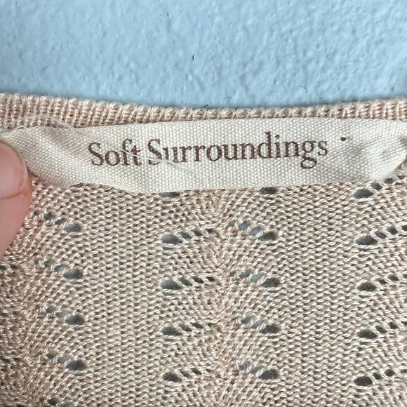 Soft Surroundings Women's XS Inglis‎ Cardigan Sweater Silk Blend Open Waterfall - Picture 6 of 12